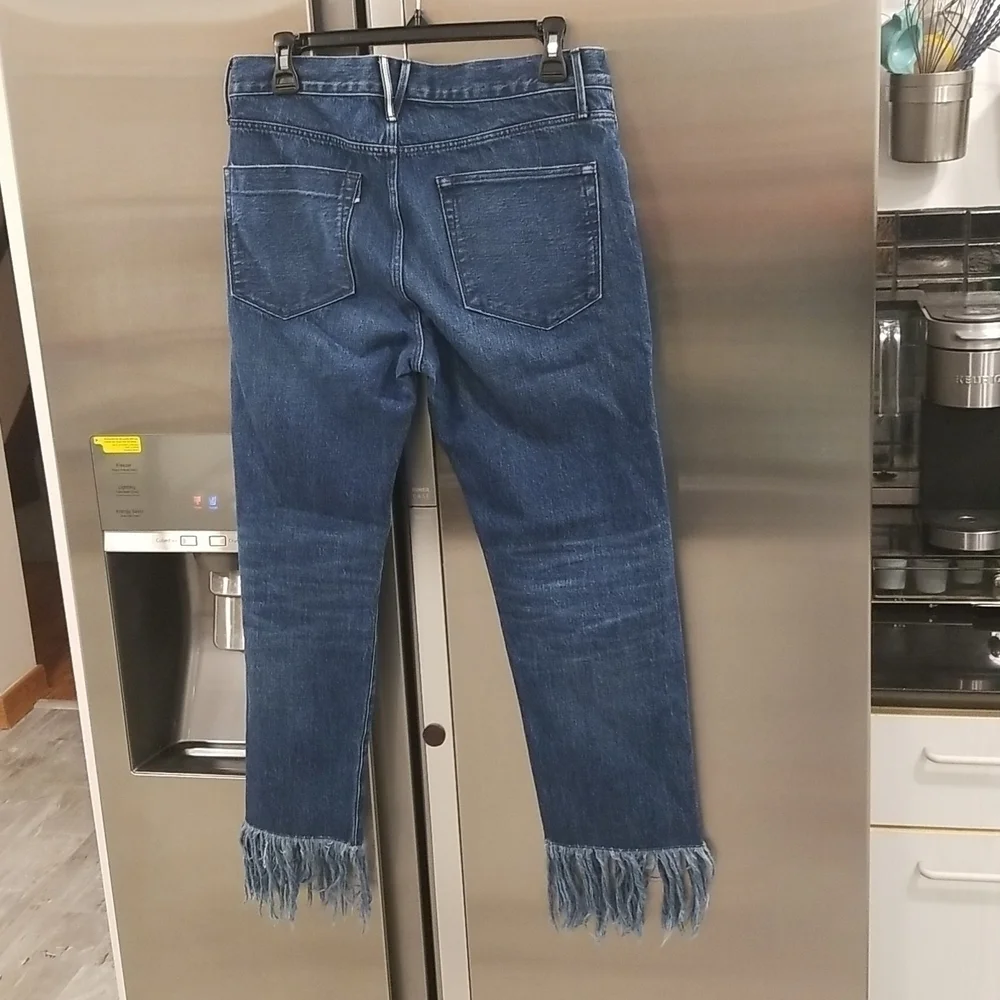 💕3x1💕 Straight Crop Fringe Jean Button Fly High Waisted Cropped ~ Lima 27 NWT